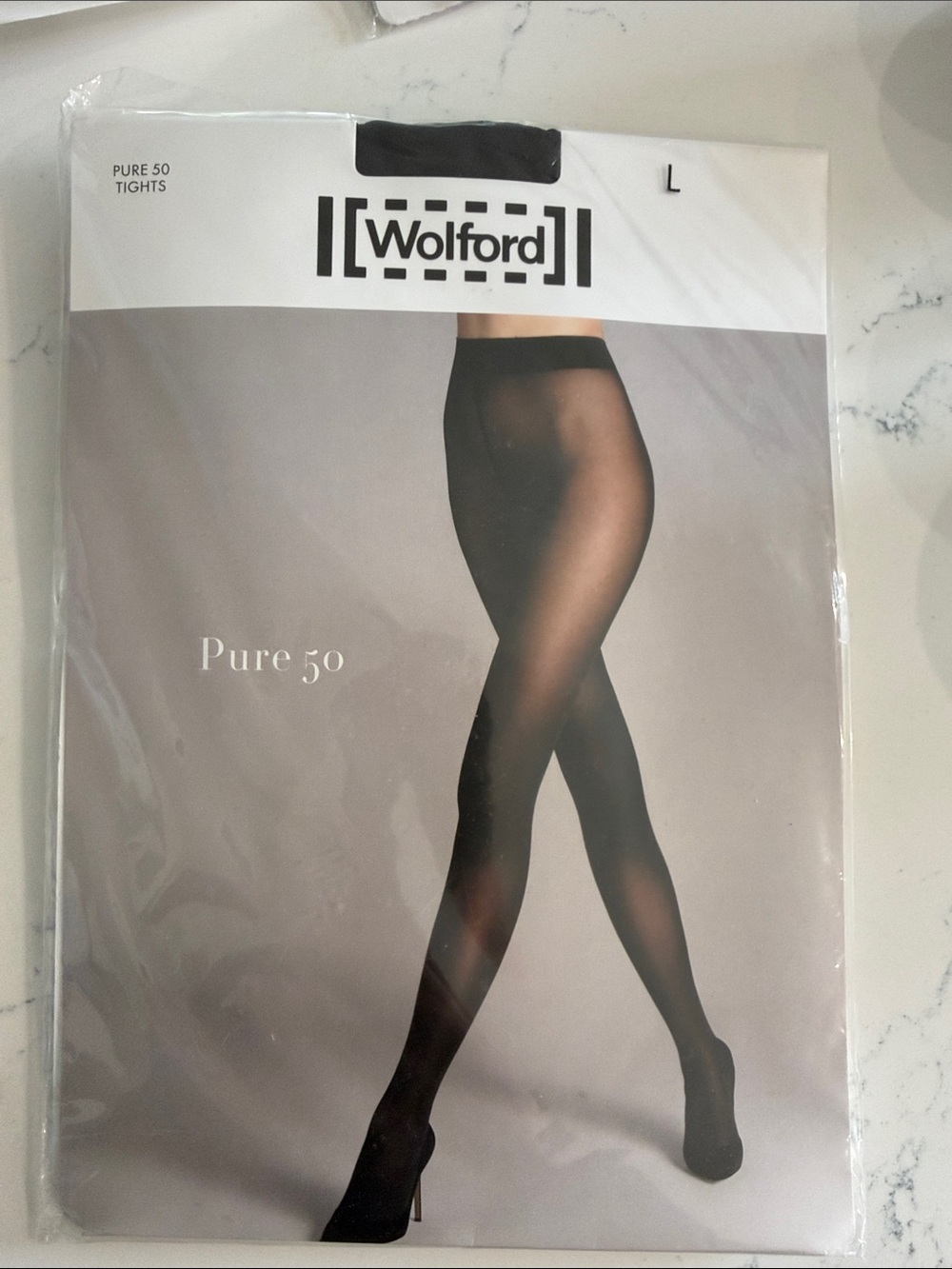 Wolford Sheer Pure 50 Tights in Anthracite (dark grey)